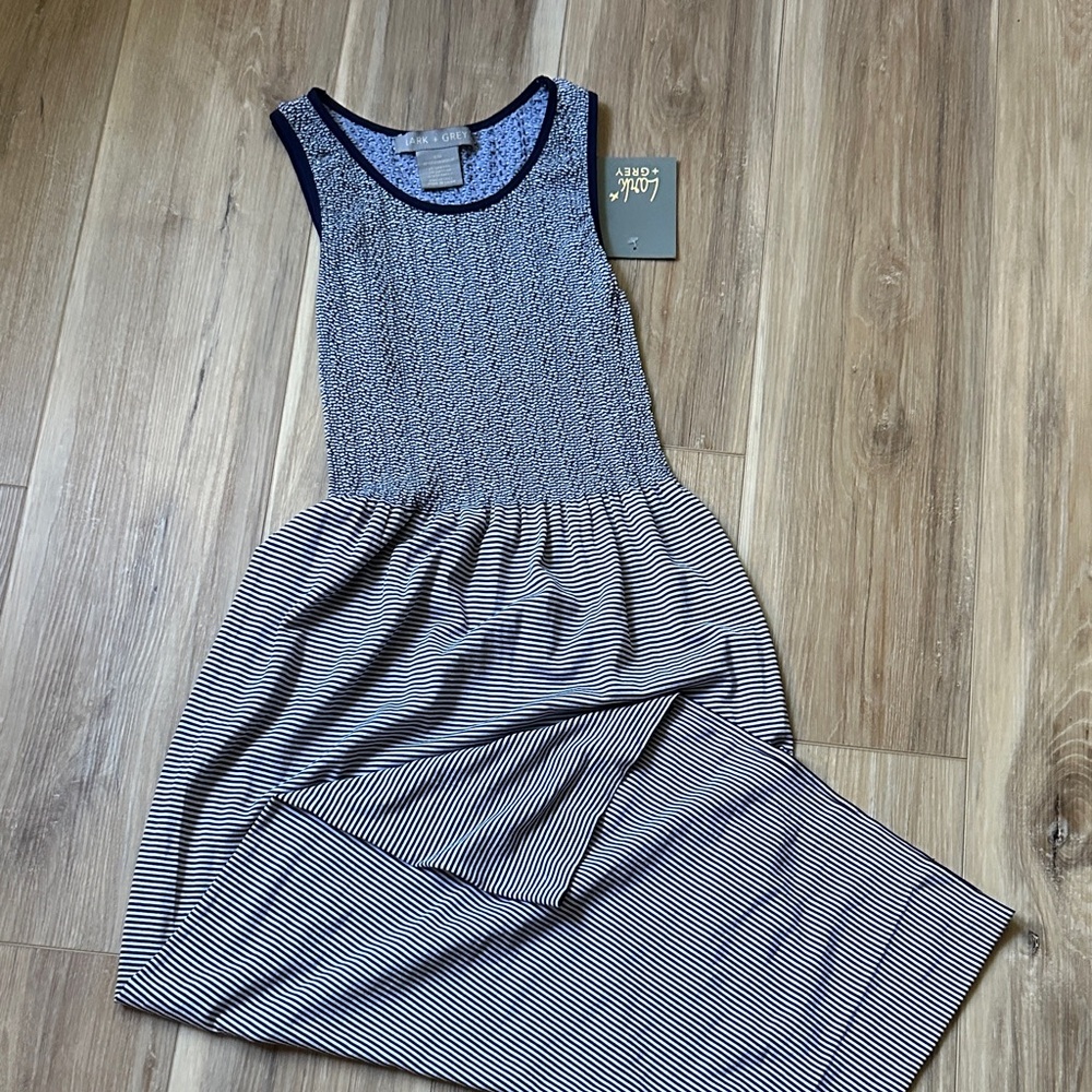 Comfortable & Cute Navy Striped Maxi Dress